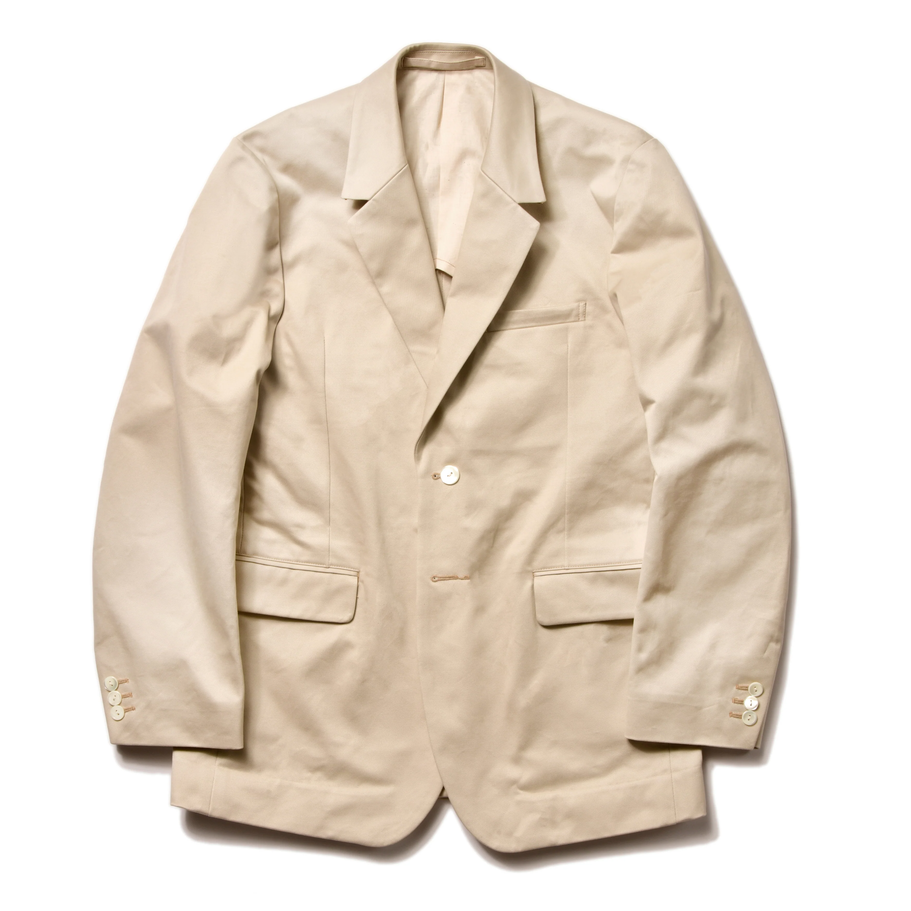 1950s COTTON CHINO SPORTS COAT / BEIGE - Image 2