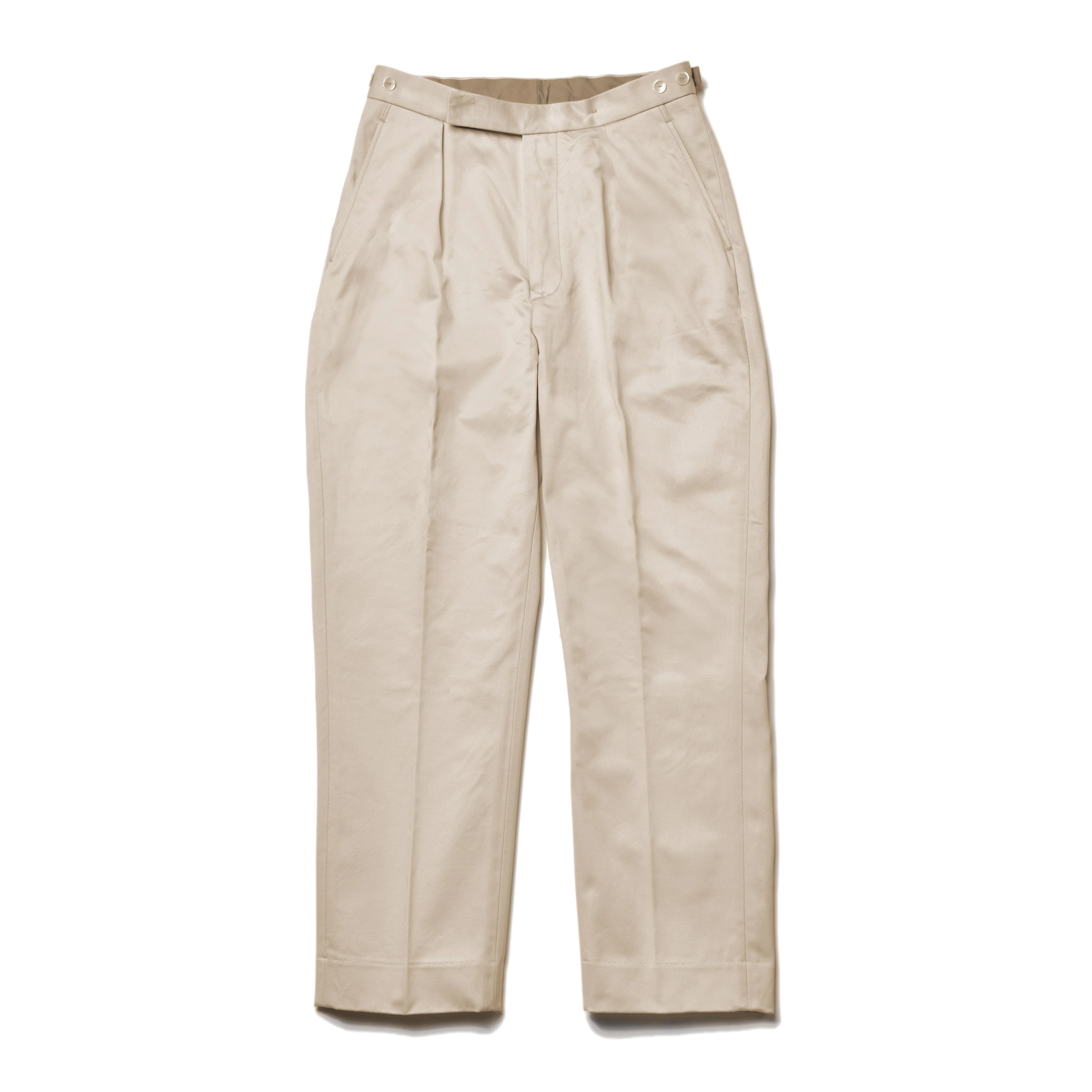 1950s COTTON CHINO TROUSERS / BEIGE - Image 2