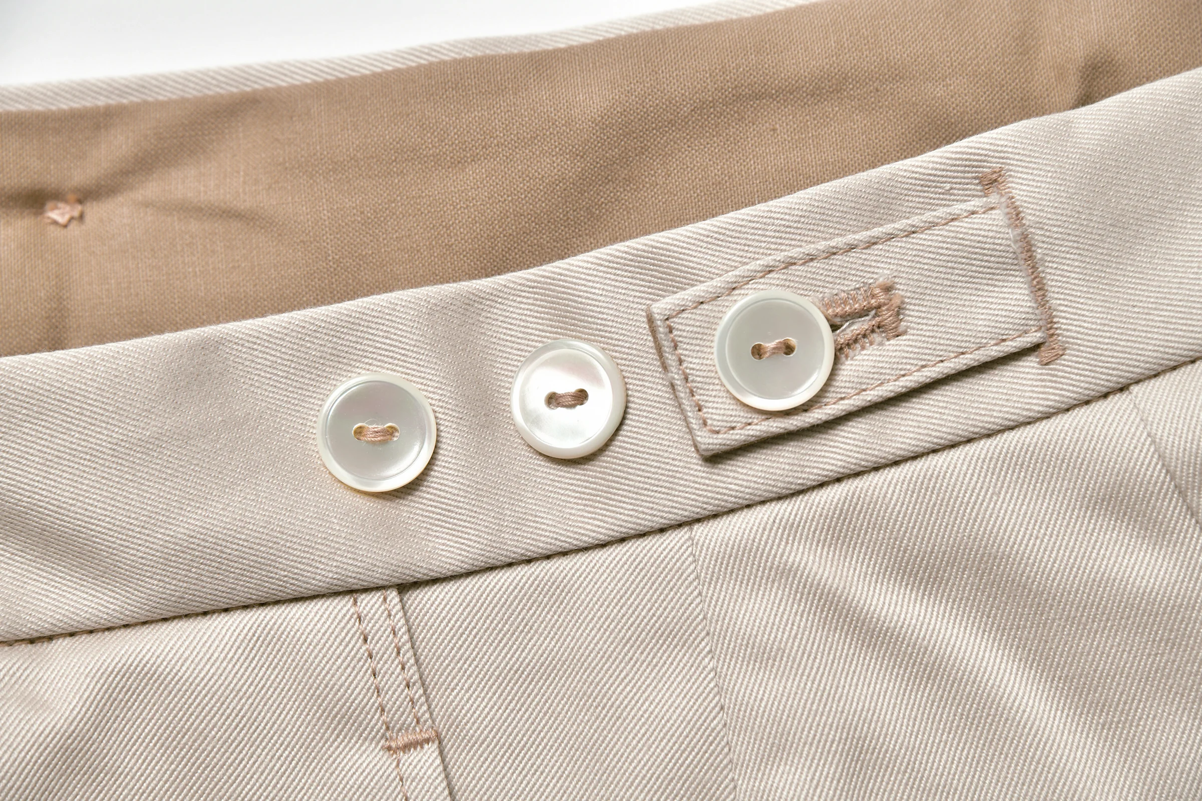 1950s COTTON CHINO TROUSERS / BEIGE - Image 5