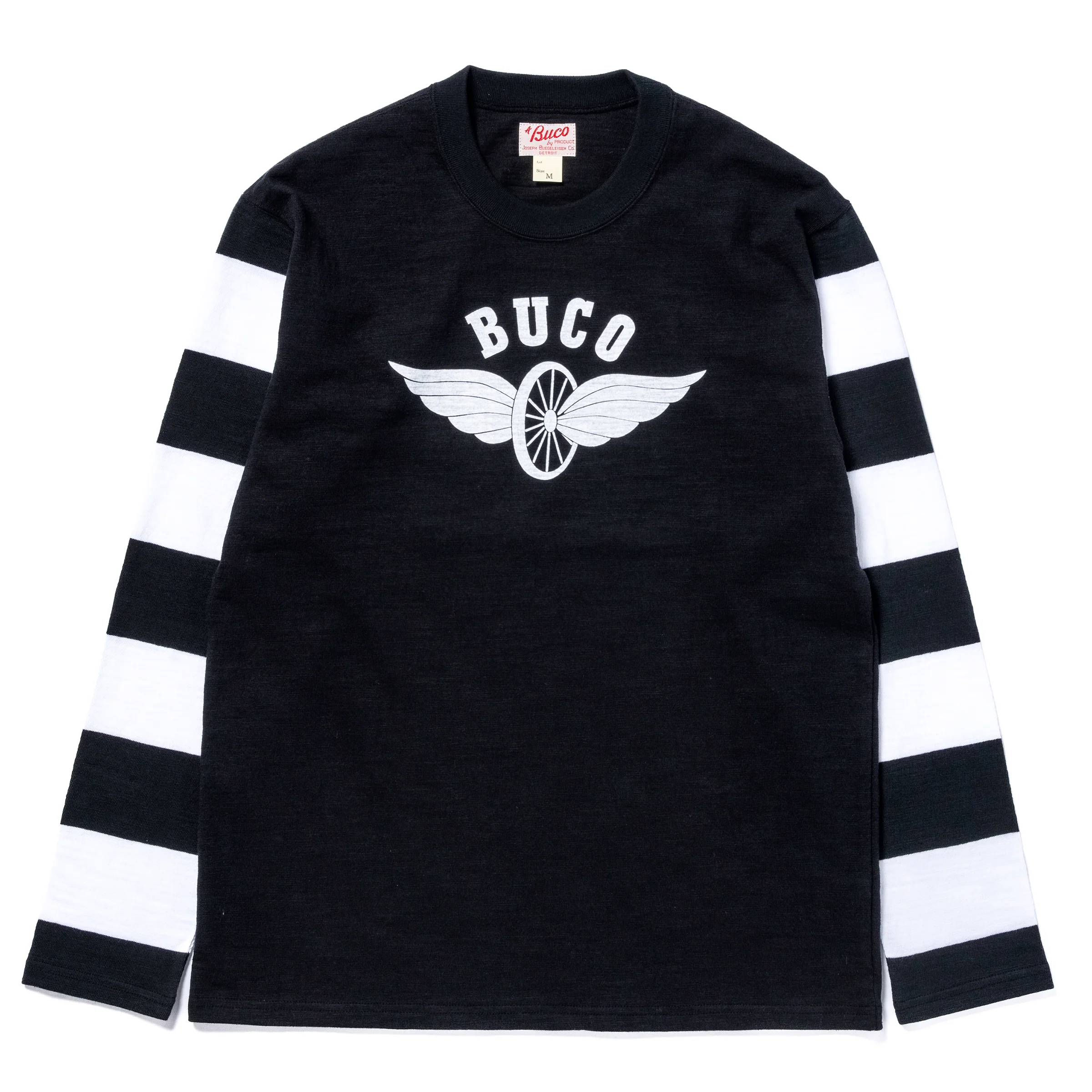 BUCO STRIPED SLEEVE TEE / FLYING WHEEL