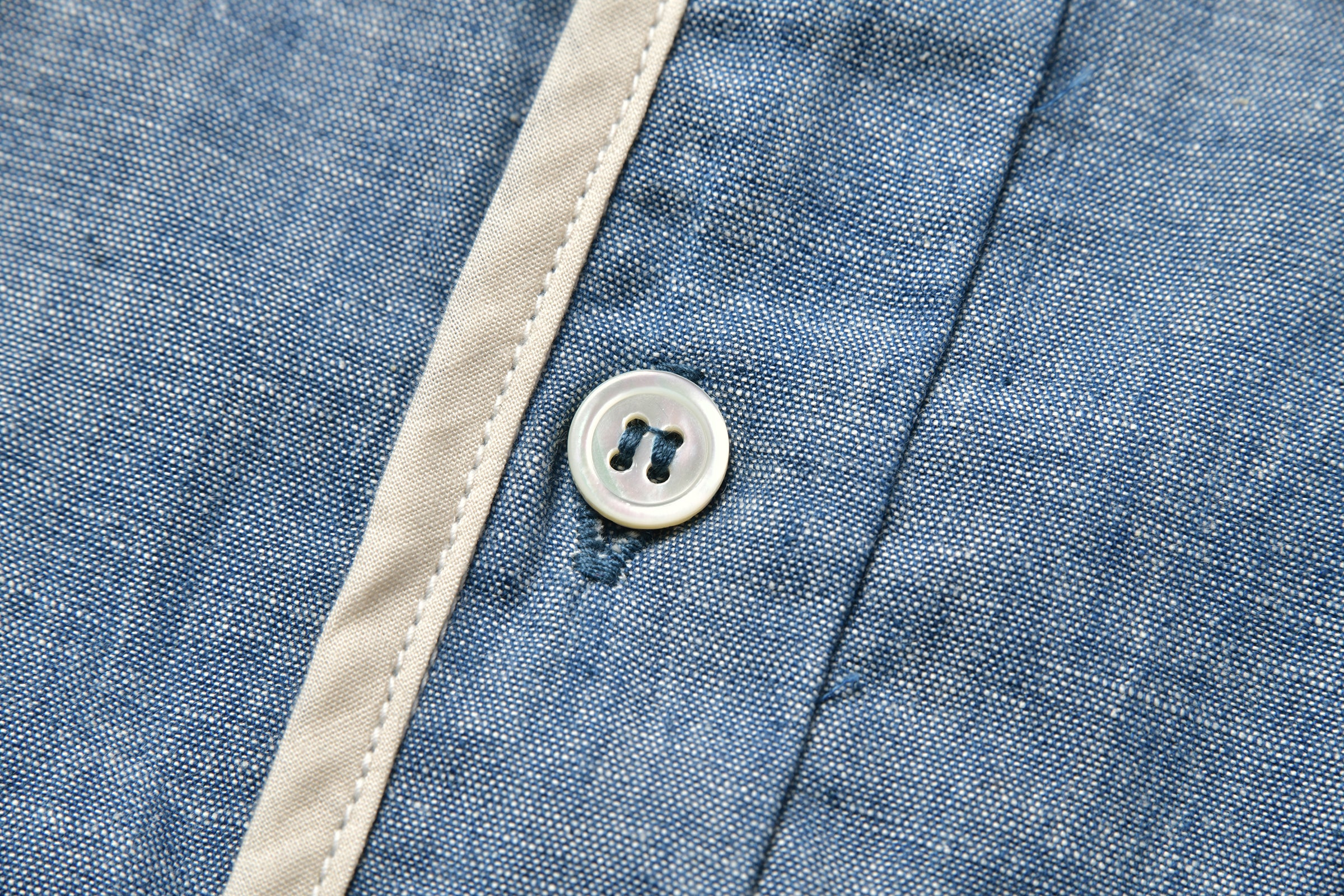 CHAMBRAY PULLOVER STRIPE SUMMER SHIRT - Image 5