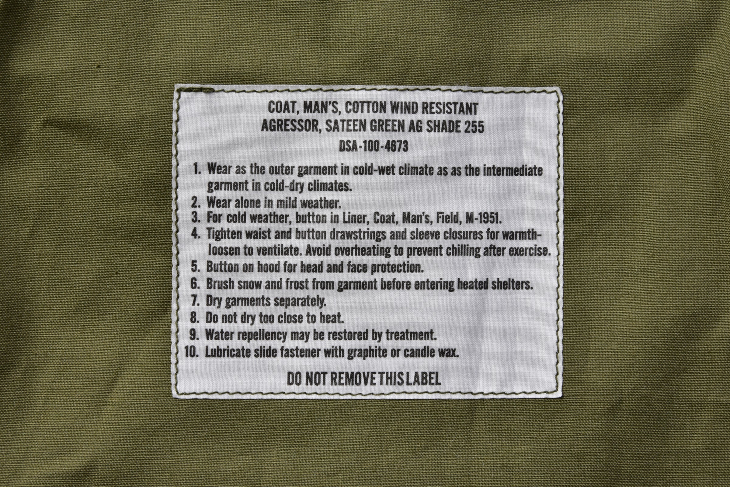 COAT, MAN'S, COTTON WIND RESISTANT AGGRESSOR - Image 7