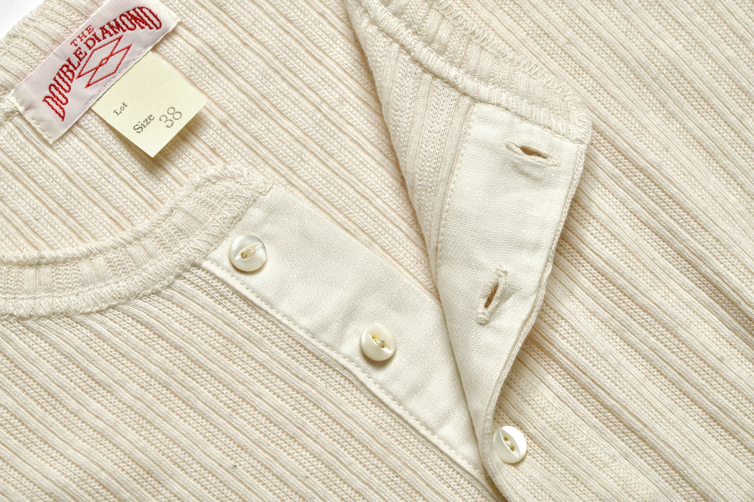 DOUBLE DIAMOND EYELET HENLEY UNDERSHIRT - Image 5