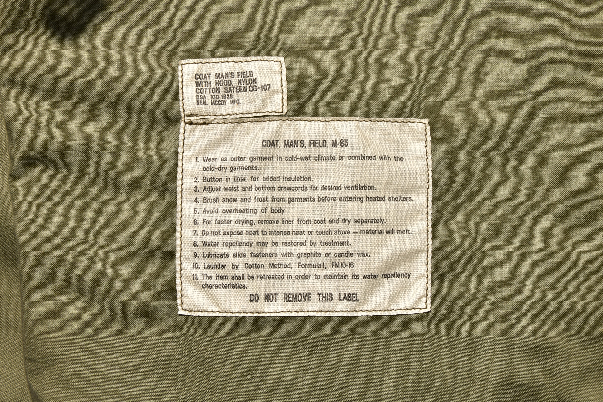 COAT, MAN'S, FIELD, M-65 / EARLY MODEL - Image 5