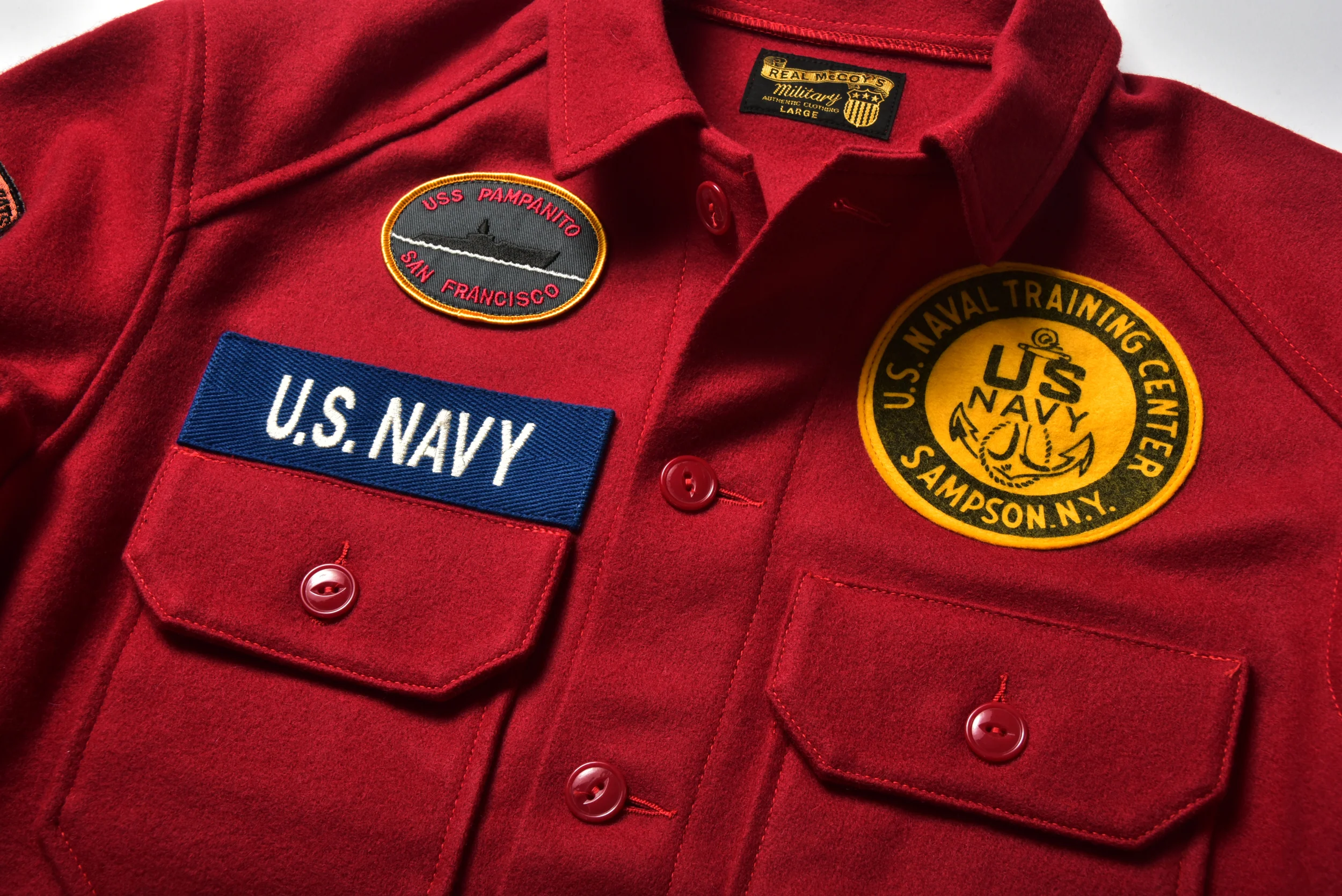 MILITARY SOUVENIR WOOL SHIRT / U.S. NAVY - Image 8