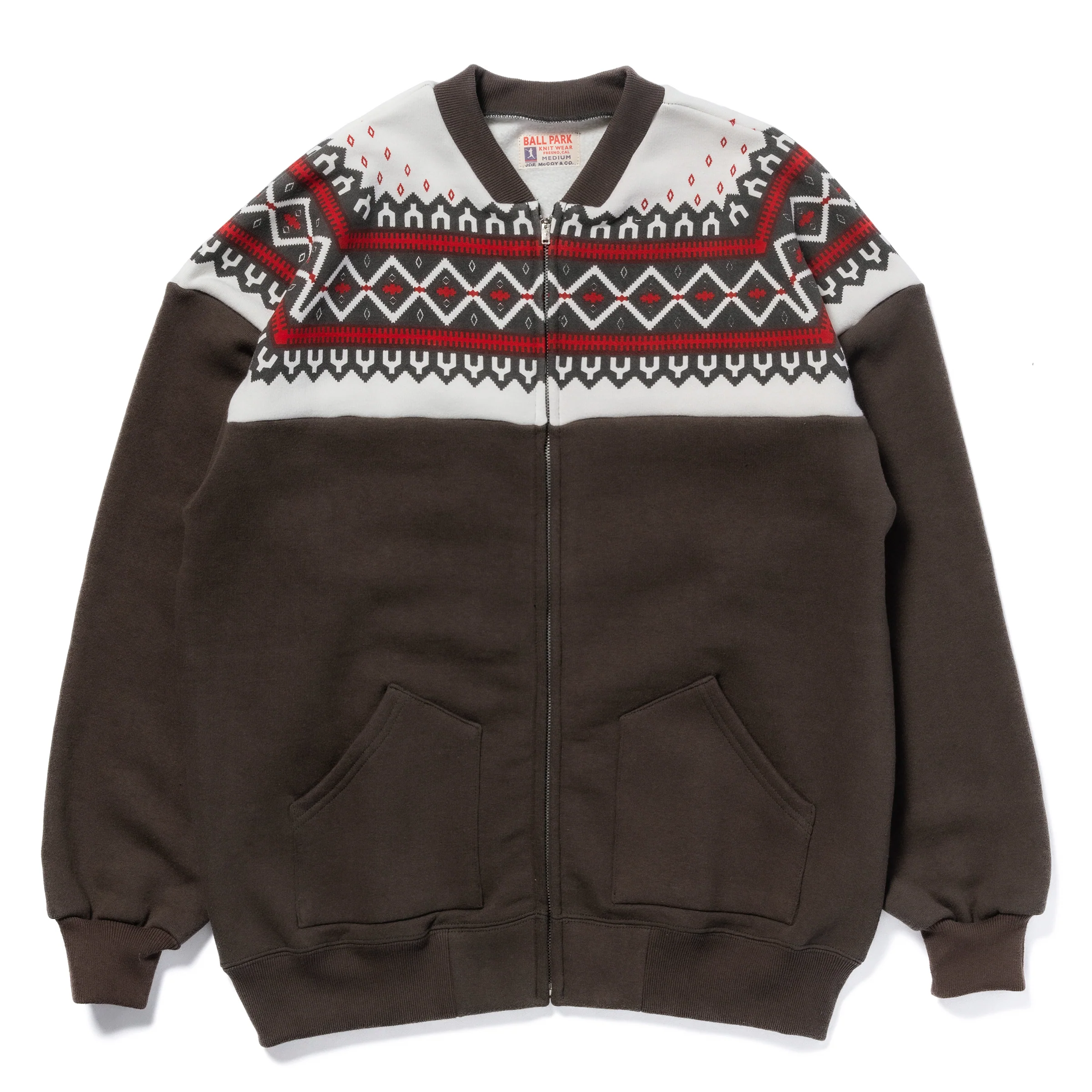 PRINTED SNOW PATTERN F/Z SWEATSHIRT - Image 2