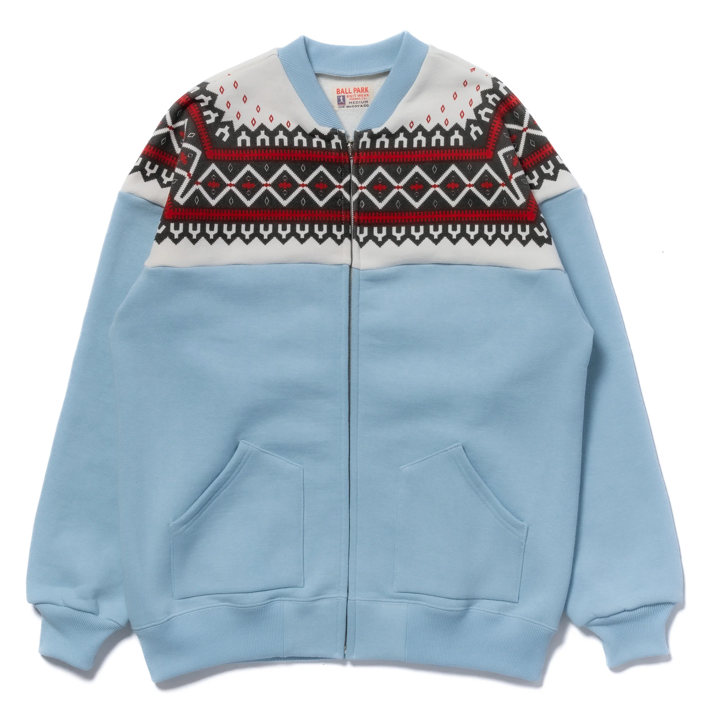 PRINTED SNOW PATTERN F/Z SWEATSHIRT - Image 2