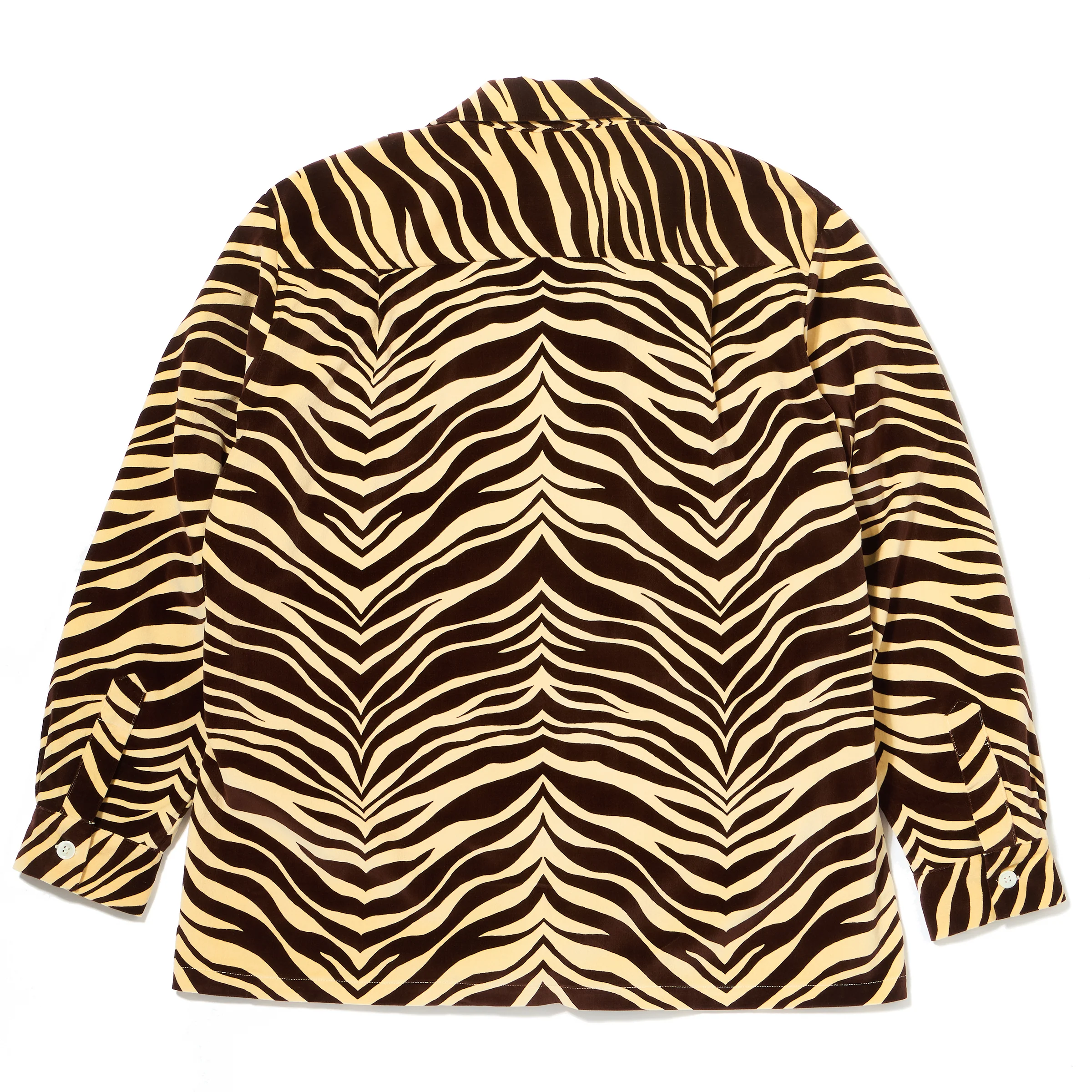 PRINTED VELOUR OPEN-COLLAR SHIRT / ZEBRA - Image 3