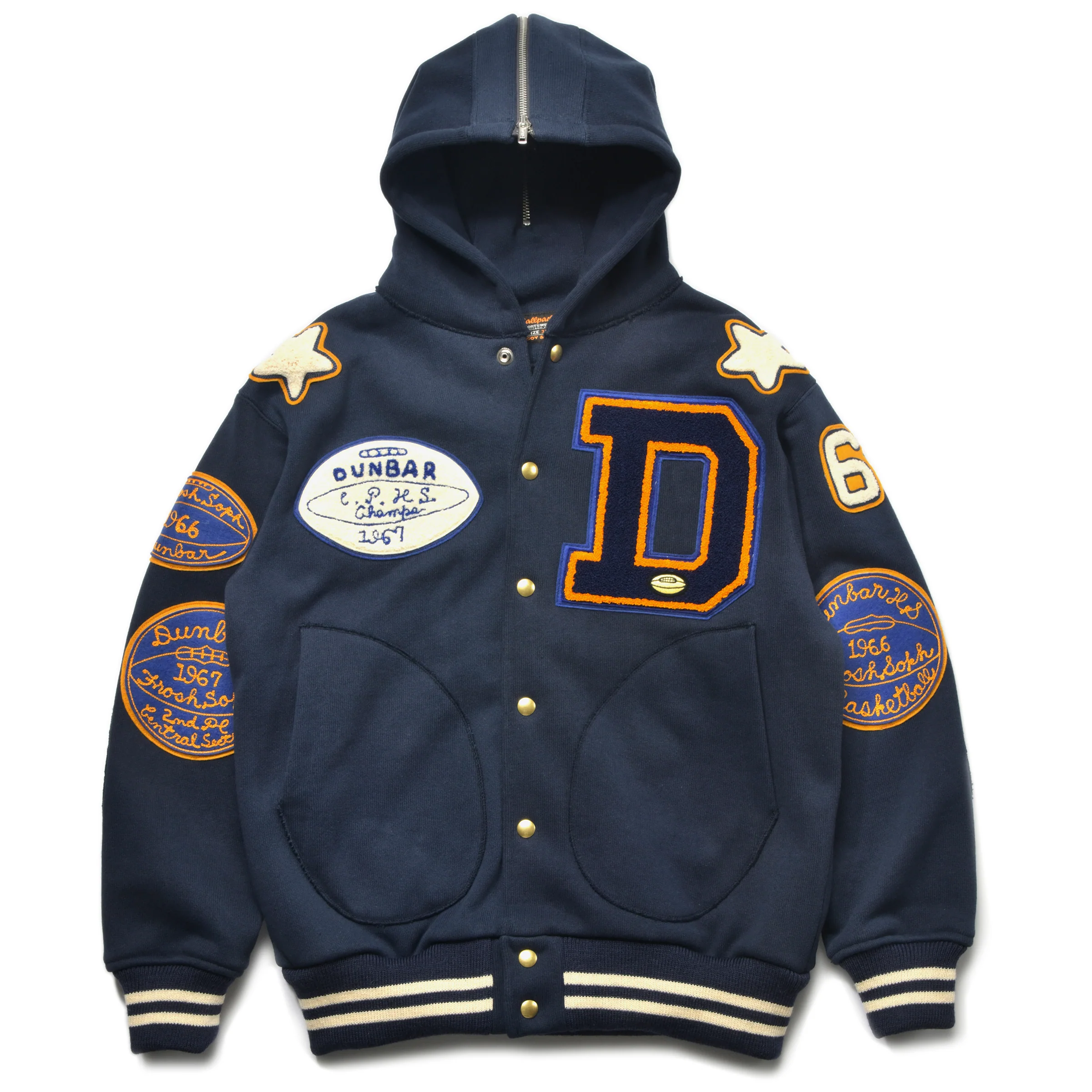 SNAP BUTTON HOODED SWEATSHIRT / DUNBAR
