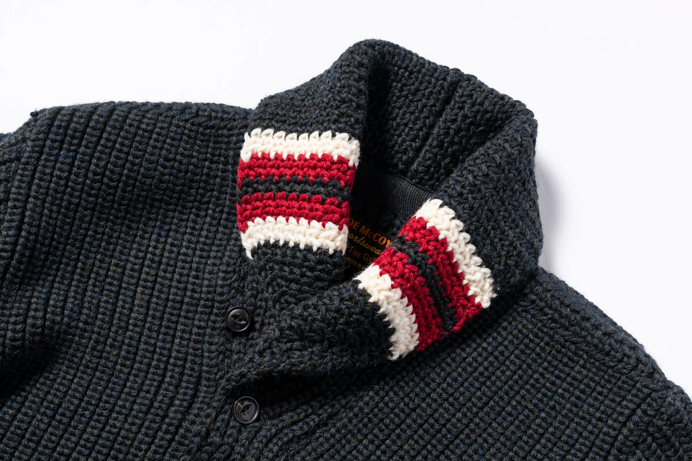 STRIPED SHAWL COLLAR CARDIGAN - Image 6