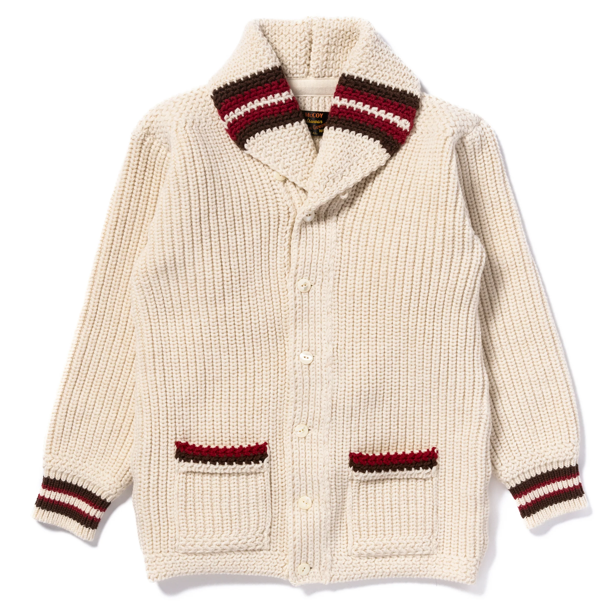 STRIPED SHAWL COLLAR CARDIGAN - Image 2