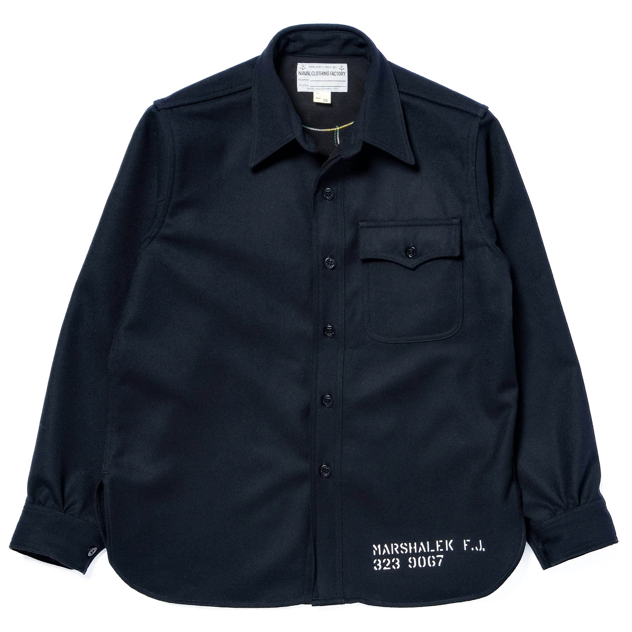 U.S.N. WOOL BLUE FLANNEL SHIRT / U.S.S. BROOKLYN - Image 2