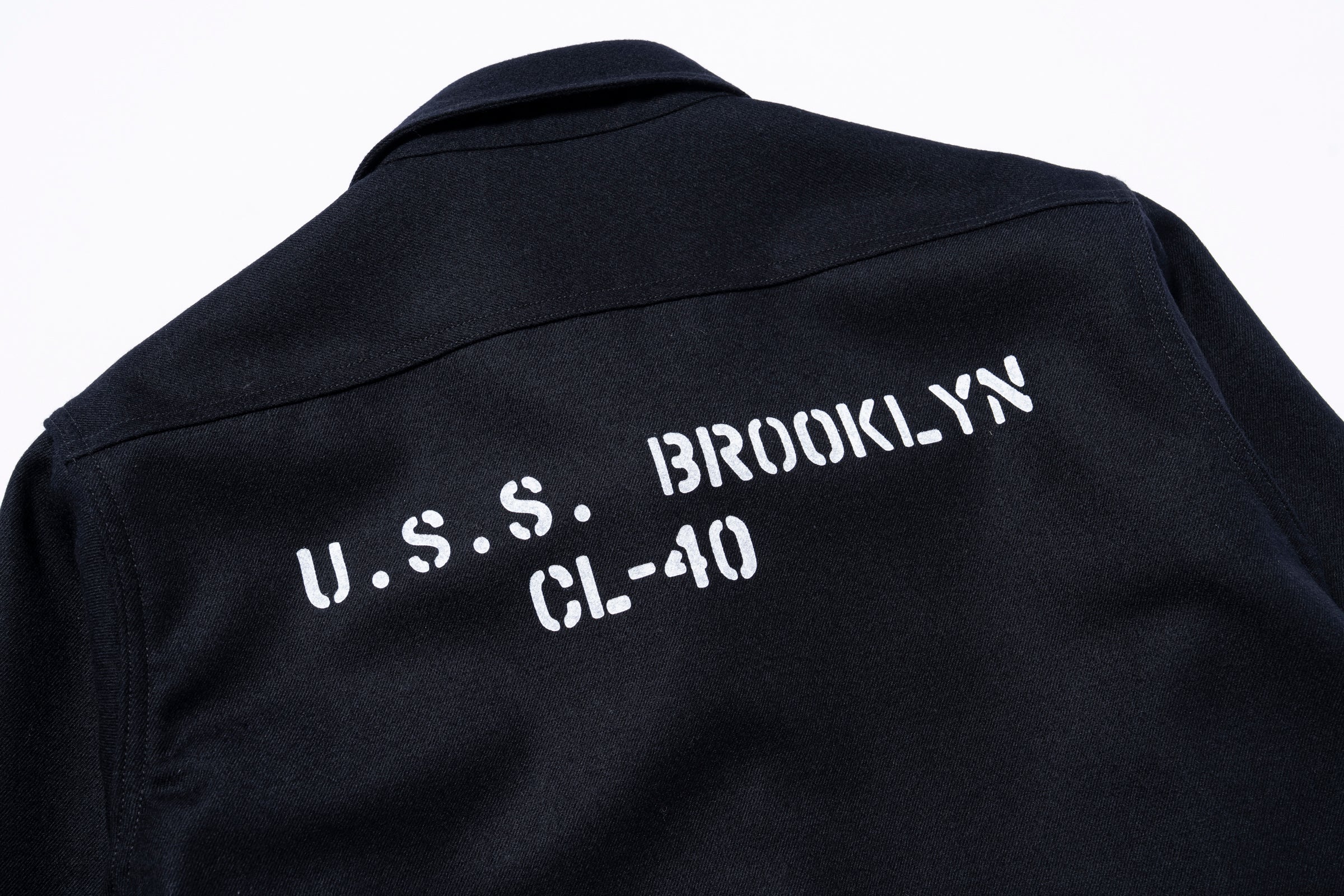 U.S.N. WOOL BLUE FLANNEL SHIRT / U.S.S. BROOKLYN - Image 8