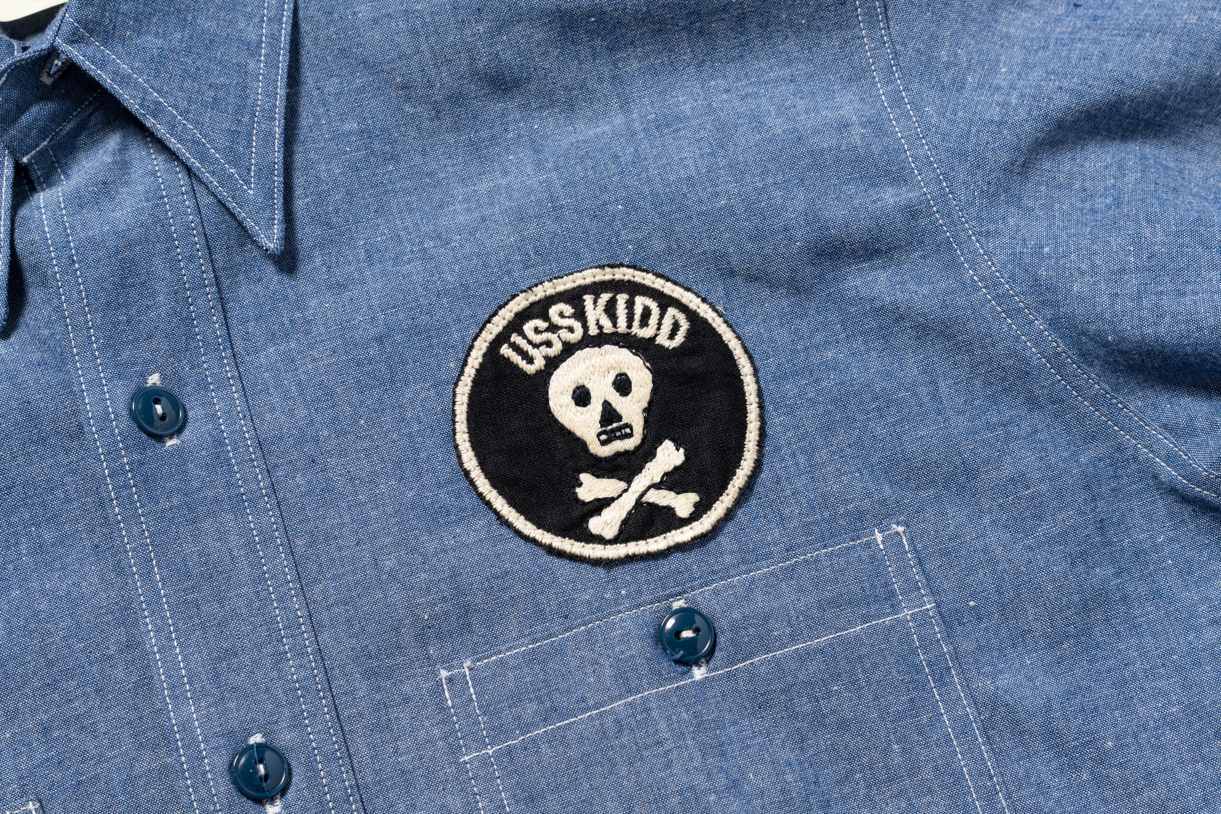U.S. NAVY CHAMBRAY SHIRT / USS KIDD - Image 5